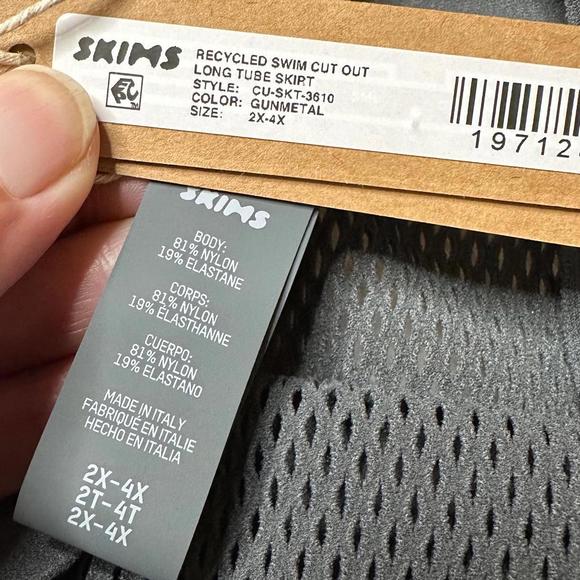 NWT Skims Swim Cut Out Long Tube Skirt Gunmetal Womens 2X-4X - Picture 7 of 7